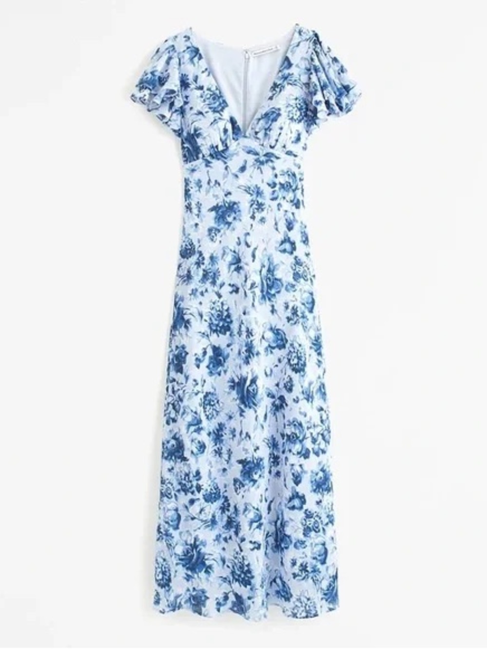 Abercrombie & Fitch Ruffle Sleeve Slip Maxi Dress